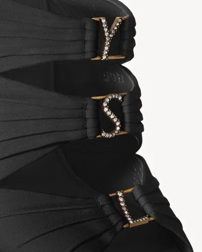 Saint Laurent Emilie Mules Open Toe Stiletto Heel In Black