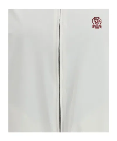 Brunello Cucinelli Reversible Zip-up Lightweight Jacket In White