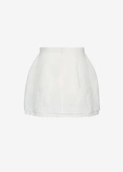 Magda Butrym Embroidered White Mini Skirt In White
