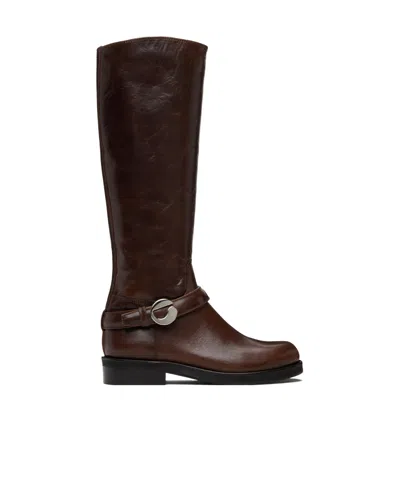 Coperni Belt Cavalier High Boots In Brown