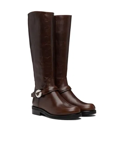 Coperni Belt Cavalier High Boots In Brown
