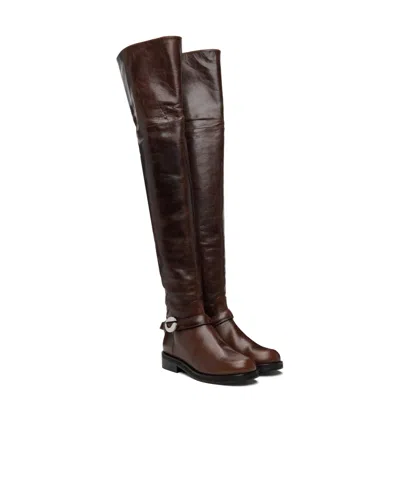 Coperni Leather Over-the-knee Boots In Brown
