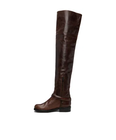 Coperni Leather Over-the-knee Boots In Brown