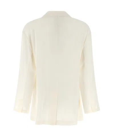 Brunello Cucinelli Knotted Lace Single-breasted Blazer In Neutral
