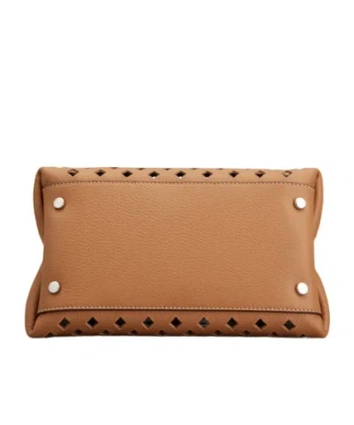 Tod's Apa Openwork Micro Handbag In Brown