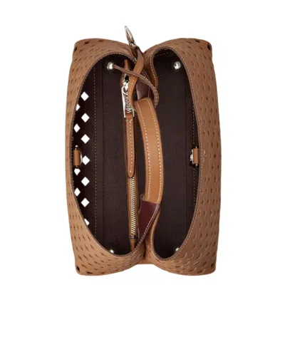 Tod's Apa Openwork Micro Handbag In Brown