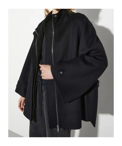 Maxco. Double-layer Wool A-line Coat In Black
