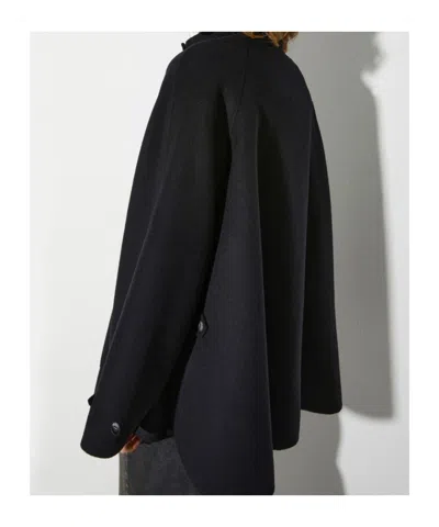 Maxco. Double-layer Wool A-line Coat In Black