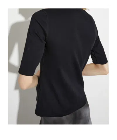 Maxco. Ribbed Cutout T-shirt In Black