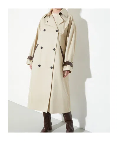 Maxco. Double-breasted Trench Coat In Brown