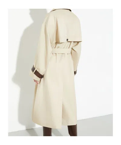 Maxco. Double-breasted Trench Coat In Brown
