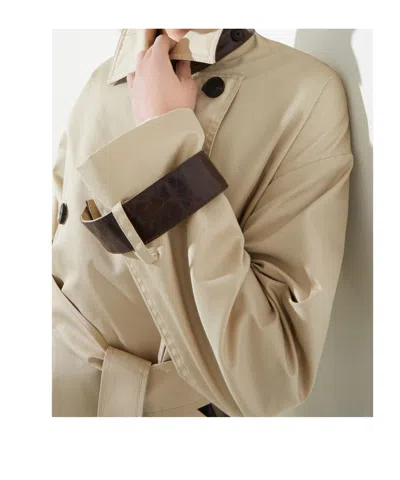Maxco. Double-breasted Trench Coat In Brown