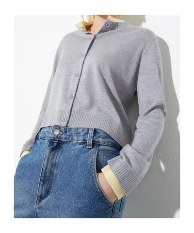 Maxco. Wool Cardigan In Gray