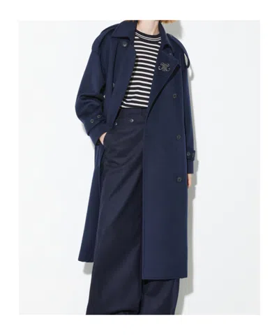 Maxco. Double Wool Coat In Blue