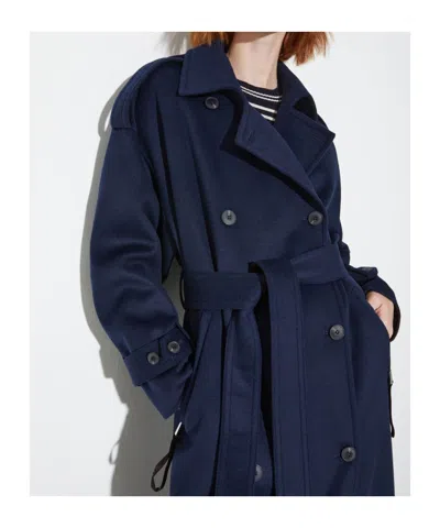 Maxco. Double Wool Coat In Blue