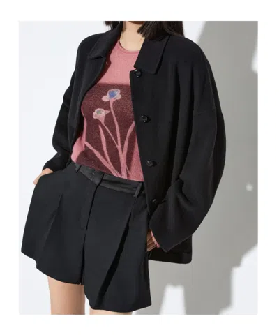 Maxco. Double-sided Wool Shacket In Black