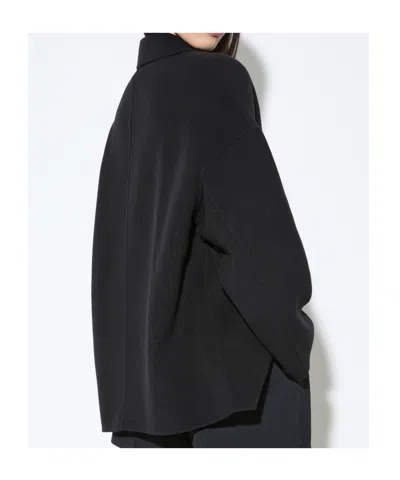 Maxco. Double-sided Wool Shacket In Black