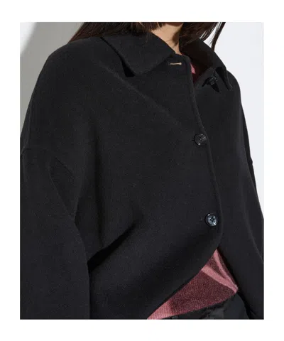 Maxco. Double-sided Wool Shacket In Black