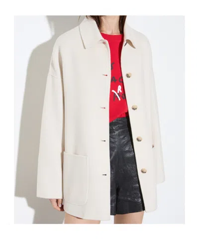 Maxco. Double-sided Wool Shacket In White