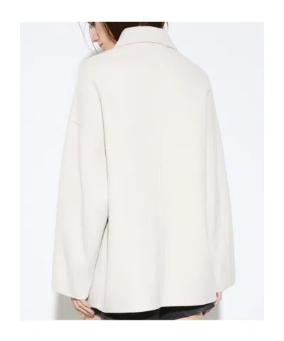 Maxco. Double-sided Wool Shacket In White