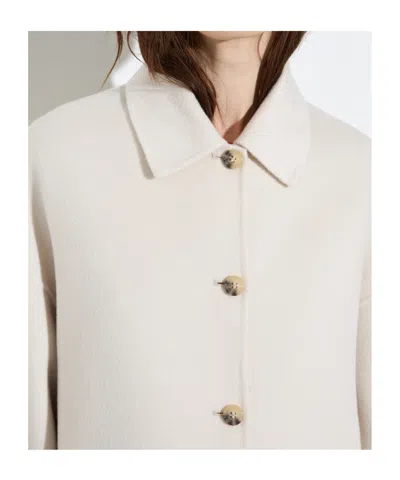 Maxco. Double-sided Wool Shacket In White