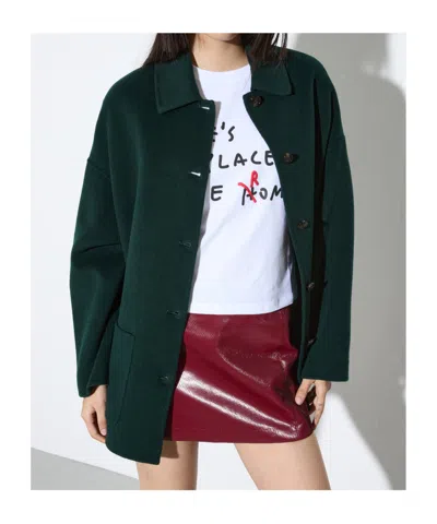 Maxco. Double-sided Wool Shacket In Black