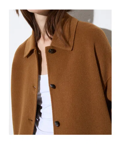 Maxco. Double-sided Wool Shacket In Brown