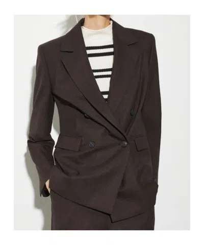 Maxco. Double-breasted Wool Blend Suit Jacket In Black