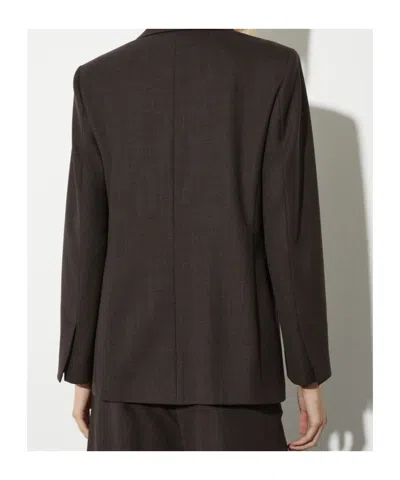 Maxco. Double-breasted Wool Blend Suit Jacket In Black