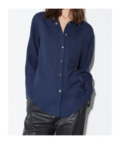 Maxco. Twill Shirt Jacket In Blue