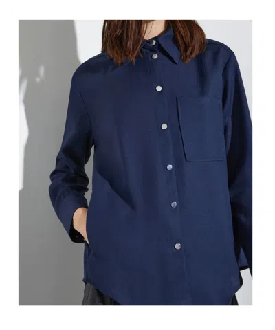 Maxco. Twill Shirt Jacket In Blue