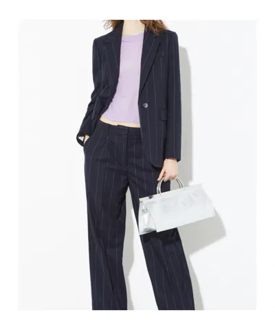 Maxco. Pinstripe Flannel Suit Jacket In Black
