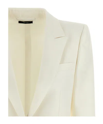 Tom Ford Single-breasted Long-sleeved Suit Jacket In Gray