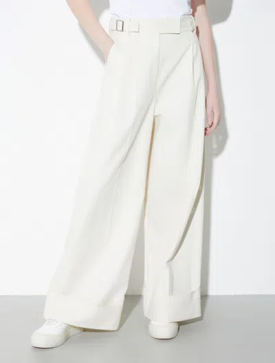 Maxco. Wide-leg Brushed Casual Pants In White