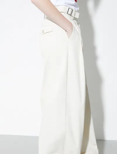 Maxco. Wide-leg Brushed Casual Pants In White