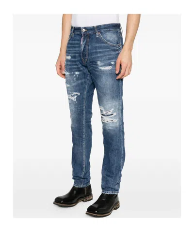 Dsquared2 Teddy Distressed Jeans In Blue