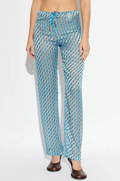Dries Van Noten Drawstring Casual Pants In Blue
