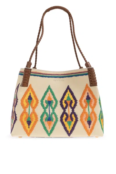 Etro Medium Canvas Libra Shoulder Bag In Multi