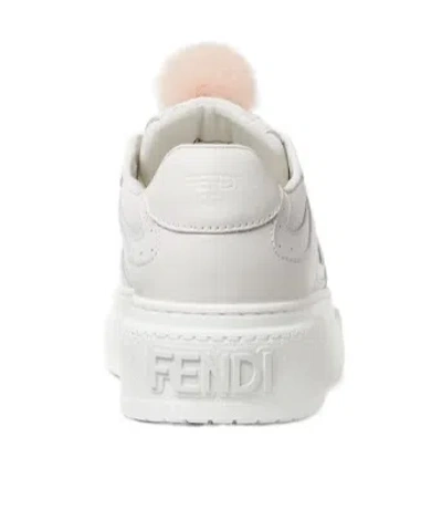 Fendi Match White Leather Platform Low-tops In White