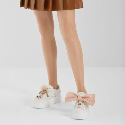 Fendi Match White Leather Platform Low-tops In White