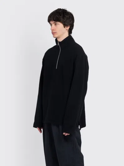 Rier Fleece Polo In Black