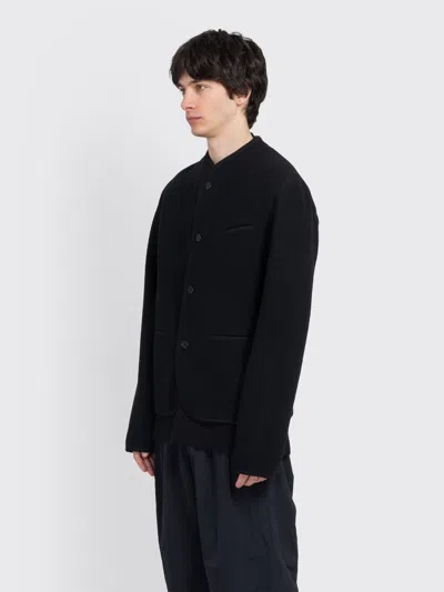 Rier Long-sleeved Wool Casual Jacket In Black