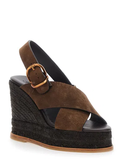 Castaã±er Bettina Buckled Espadrilles In Brown