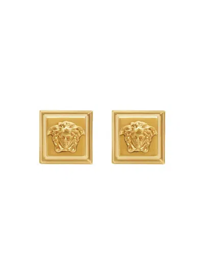 Versace Medusa Square Earrings In Gold