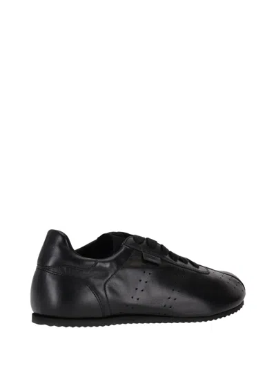 Ami Alexandre Mattiussi Low Top Sneakers Perforated Design Rubber Sole In Black