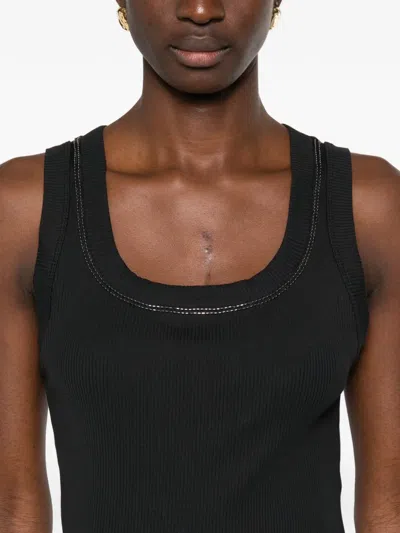 Brunello Cucinelli Embellished Tank Top In Black