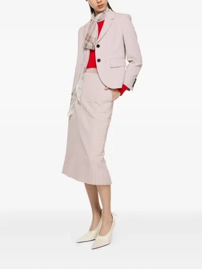 Acne Studios Pinstriped Pencil Skirt In Neutral