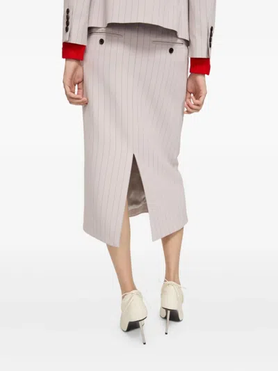 Acne Studios Pinstriped Pencil Skirt In Neutral