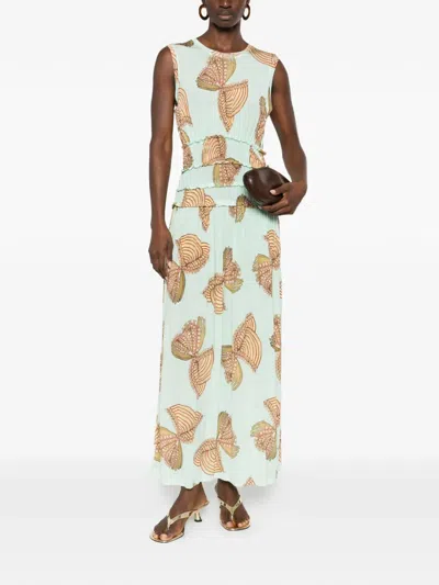 Ulla Johnson Kamaria Maxi Dress With Butterfly Print In Green