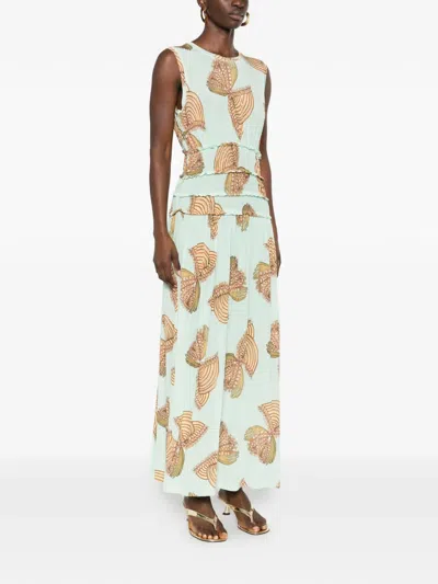 Ulla Johnson Kamaria Maxi Dress With Butterfly Print In Green